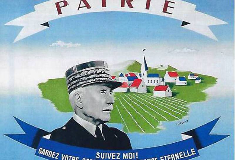 Affiche propagande du régime de Vichy ; Manuel hatier 2016, p. 92